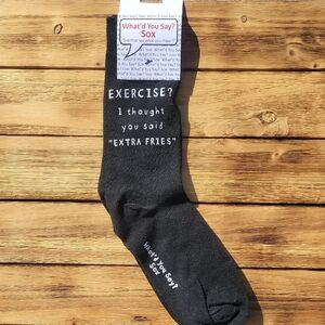 What'd You Say? Sox Black 'Extra Fries' Fun Socks